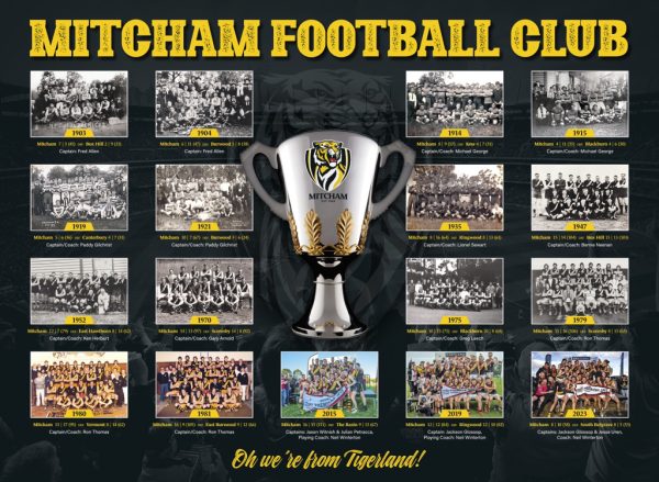 MITCHAM FOOTBALL CLUB PREMIERSHIPS CANVAS